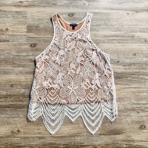 RACER BACK LACE TANK WITH LACE